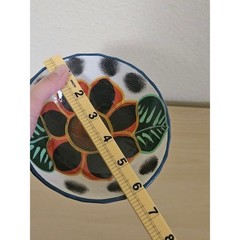 Hand Painted Mexican Pottery Dish Sunflower Design Rustic Tabletop Decor