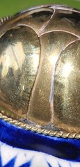 Mexico Pottery Small Turtle Folk Art Tonala with Brass Shel. READ DESCRIPTION !