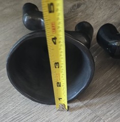 Pair Barro Candle Holders Oazaca Mexican Black Clay Folk Art Pottery Mexico