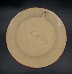 1930s Mexico Folk Art Hand Painted Wall Plate Bird Floral 12½”