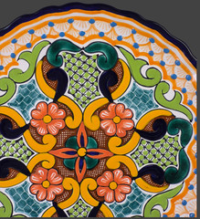 Talavera Pottery Colorful Wall Hanging Platter Serving Tray Table Top Display