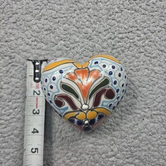 Talavera Heart Wall Decor Mexican Pottery Art Hand Painted 4 X 5x 2 In
