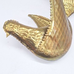 Embossed pressed brass flying bird dove 3D hanging folk art 12″ x 6″ x 7″