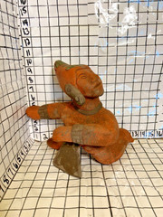 PRE COLUMBIAN MAYAN ARTIFACT LARGE CLAY POTTERY MONARCH KING SATUTE ESTATE