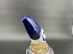 Vintage Handmade Clay Pottery Brass Hand Made Painted Tucan Bird Home Decor