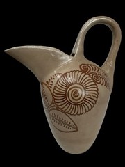 Vintage Handmade Tlaquepaque 1930’s Mexican Art Pitcher Mexican Folk Art Pottery