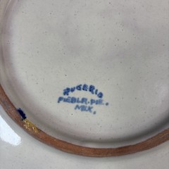 Vintage Puebla Mexican Casa Rugerio Talavera Ceramic Plate 10.5″ Floral Majolica