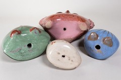 Set of 4 Mid-Century Tonala Mexican Pottery Owls