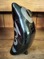 Tonala Oaxaca Black Owl Vintage Pottery Mexico Folk Art Signed Figurine 9″
