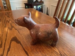 Vintage Colima Style Terracotta Dog Effigy Vessel Mexican Folk Art Hollow