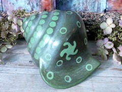 Green Clay Conch Shell Pre-Columbian Symbol Handmade Michoacán Mexican Folk Art