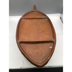 Vintage Terra Cotta Glaze Red Clay Fish Shape Tabletop Warmer w/Defect READ NOTE