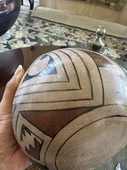 Manuel Olivas Mata Ortiz Casas Grande Polychrome Pottery Round Bottom Signed 7″