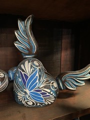 MEXICAN CLAY Pottery – WINGED HEART (1) ***FREE FREIGHT***