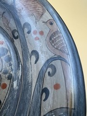 Vtg Tonala Mexico Folk Art Pottery Wall Hanging Plate Birds Squirrel 12” Round