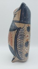 Vintage Mexican Hand-Painted Tonala Art Pottery Owl 9″ Tall Classic Colors