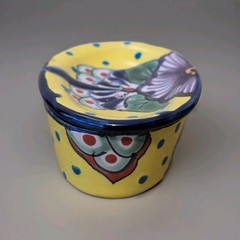 Talavera Floral Soap Dish, Mexico Pottery 2 Pc Removable Drain Top