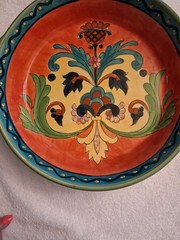 Talavera Pottery Large Handled Bowl 15”round X 2.5 In Deep Collectibles