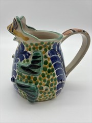 GTO Gorky Gonzales Mexican Folk Art Frog Creamer Pitcher Blue Green 5.25×6