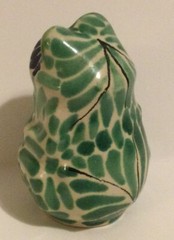Mexican Pottery Handpainted single Frog Salt Shaker signed approx 3.25″