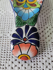 Talavera Spoon Rest Mexico Pottery Hand Painted Ceramic Lead-Free Floral Design