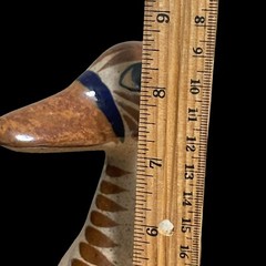 🦆 VTG Mexican Tonalá Pottery Duck Hand-Painted Folk Art Sculpture Signed 12″