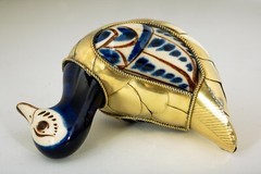 Duck Figurine VTG from Tonala Mexico Ceramic and Brass 4 Inches Tall Good Cond.