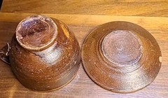 Set Of 4 Vintage Mexican Red Clay Cup and Saucer- Handcrafted Mexico