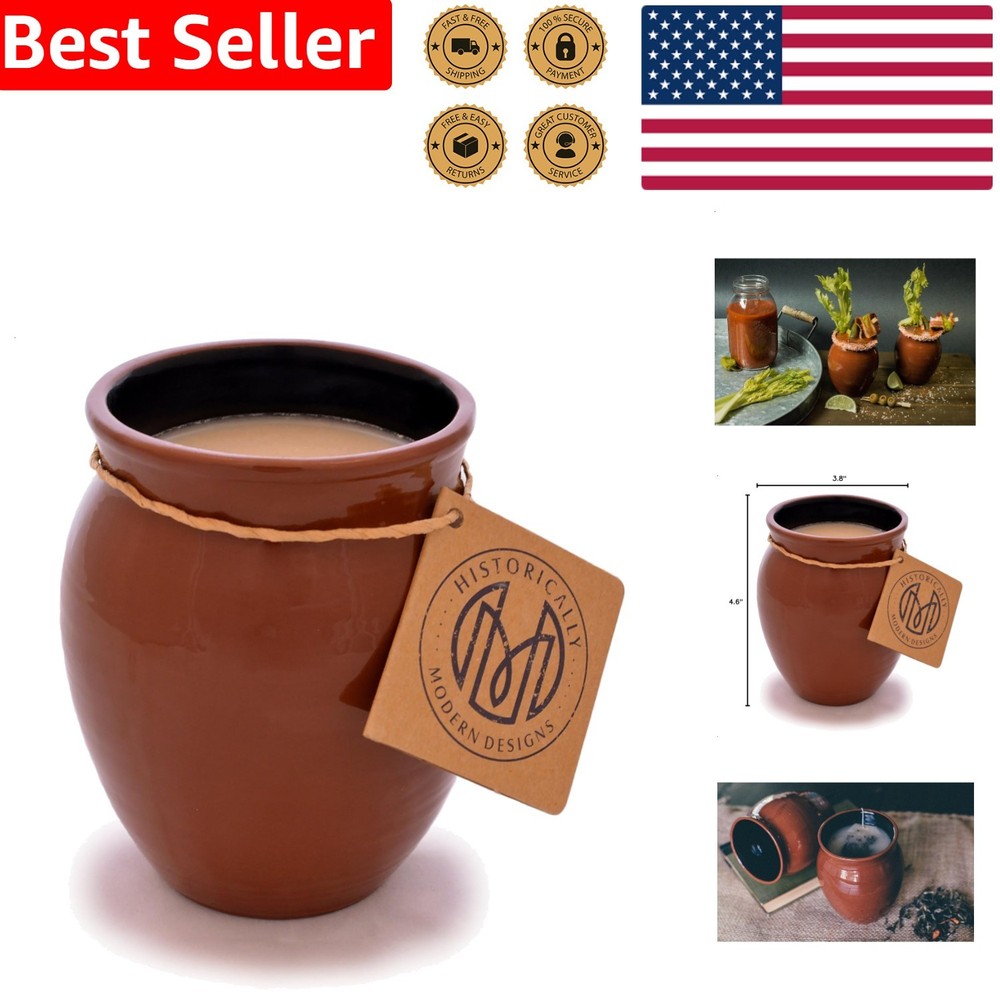 Handcrafted Jalisco Jug 12oz Glossy Clay Mug Modern Home Barware Dishwasher Safe