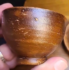 Set Of 4 Vintage Mexican Red Clay Cup and Saucer- Handcrafted Mexico