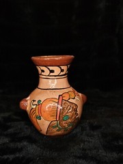 Belize Handmade Pottery Vase 4” Folk Art Decor Tribal Art Clay
