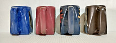 Design By MARA – Handmade & Signed – Mexico Pottery – Square Mug LOT / SET of 4