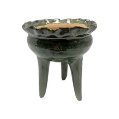 Green Clay Copalero/ Incense Burner Handcrafted In Oaxaca Copalero De Barro