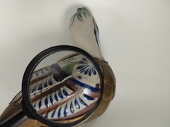 Tonola Mexican Pelican Pottery By Sergio Bustamante Ceramic With Brass Overlay