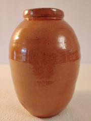Vintage Mid-Century Modern Hand Painted Ceramic Pottery Vase With Signature 7″
