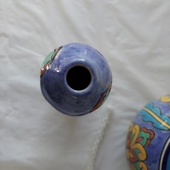 Tierra Fina Hand Painted Mexican Table Top Torch 11 ” Tall