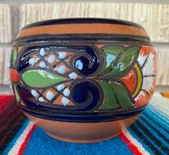 Mexican Ceramic Flower Pot Planter Folk Art Pottery Handmade Talavera #14