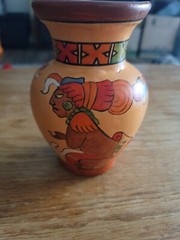Belize Handmade Pottery Vase 7″ Folk Art Decor Tribal Art Clay