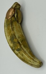 Mexican Tera Cotta Fruit Platter/Basket With 7 Fruit Pcs W/Brass Stems