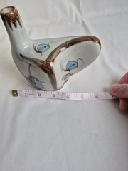 Ken Edwards Floral & Bird Ceramic Mini Pitcher Mexico Art Pottery