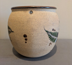 Netzi Tonala Plant Hanger Pot w Drainage Hole Mexican Stoneware Pottery Signed