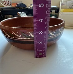 Vintage Mexico Red Clay Hand Painted Nesting Bowls SET OF FOUR (4)