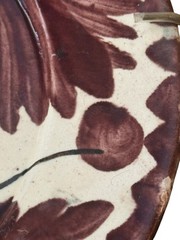 Oaxaca Mexico Drip Ware Pottery PlatePurple Brown Floral Design 8 Inch Diameter