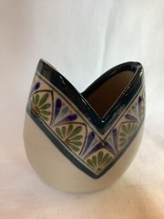 Vintage D. Casa D’Casa Mexican Pottery Vase Pencil Pen Holder Blue Green Mexico