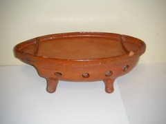 Vintage Terra Cotta Glazed Red Clay Mexican Tabletop Food Warmer