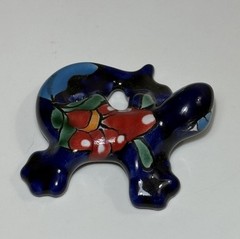Handmade Talavera Ceramic Gecko Lizard Figurine Mexico Folk Art 2.5″ Colorful
