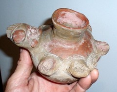 MUSEUM QUALITY PRE COLUMBIAN MAYAN CEREMONIAL REDWARE POTTERY BOWL ARTIFACT FACE