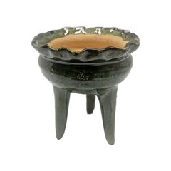 Green Clay Copalero/ Incense Burner Handcrafted In Oaxaca Copalero De Barro