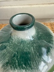 Vintage MCM Erandi Tonala Art Pottery Fat Bottom Vase Hand Painted