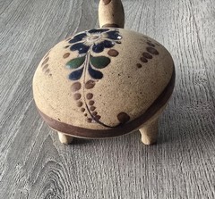 Cute Pottery Turtle Tonala Floral Design Mexico
